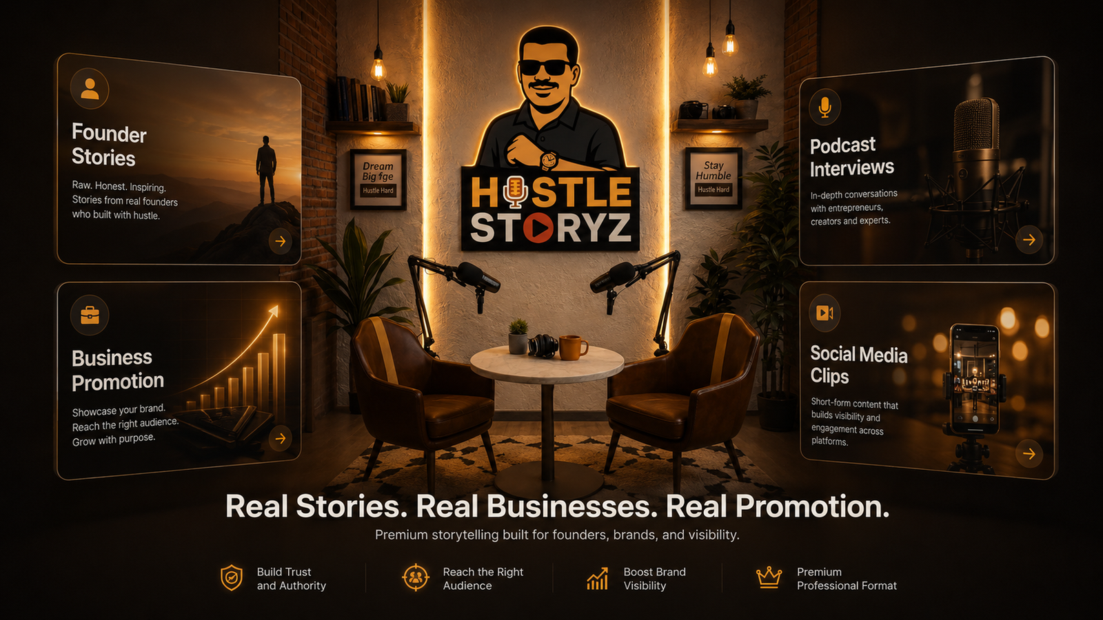 Premium Hustle Storyz podcast and promotion showcase
